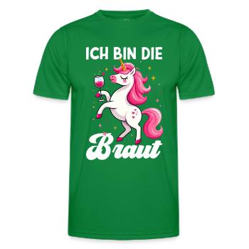 Mariée Licorne Drôle De Jeune Fille - T-shirt sport Homme - vert - Devant - AI Model Male 178 dark (178cm)