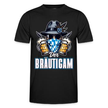 The Groom Funny Bachelor Party - Men's Functional T-Shirt - black - Front - AI Model Male 178 dark (178cm)