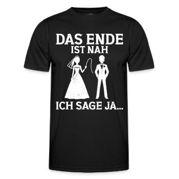 The Groom Funny Bachelor Party - Men's Functional T-Shirt - black - Front - AI Model Male 178 dark (178cm)