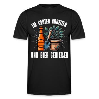 Biergarten Jardinage Jardinage Jardinier Jardinier - T-shirt sport Homme - noir - Devant - AI Model Male 178 dark (178cm)