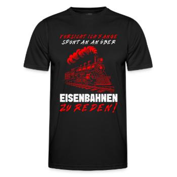 Railway Model Railway Steam Locomotive Trains - Men's Functional T-Shirt - black - Front - AI Model Male 178 dark (178cm)