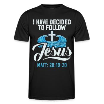 Baptism Baptized Christian Jesus God - Bible - Men's Functional T-Shirt - black - Front - AI Model Male 178 dark (178cm)