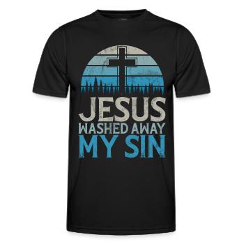 Baptism Baptized Christian Jesus God - Bible - Men's Functional T-Shirt - black - Front - AI Model Male 178 dark (178cm)