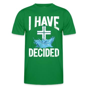 Baptism Baptized Christian Jesus God - Bible - Men's Functional T-Shirt - kelly green - Front - AI Model Male 178 dark (178cm)