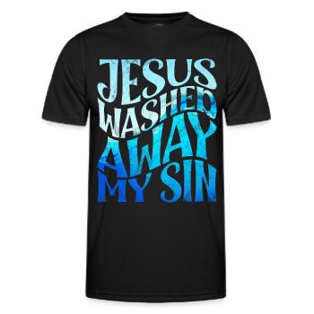 Baptism Baptized Christian Jesus God - Bible - Men's Functional T-Shirt - black - Front - AI Model Male 178 dark (178cm)