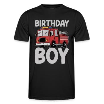 Birthday Boy Firefighter Birthday Boy - Men's Functional T-Shirt - black - Front - AI Model Male 178 dark (178cm)