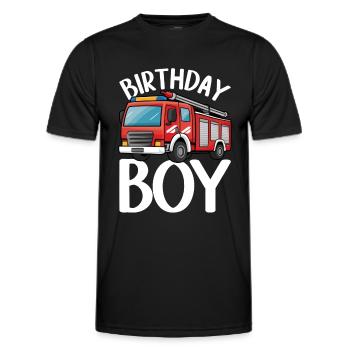 Birthday Boy Firefighter Birthday Boy - Men's Functional T-Shirt - black - Front - AI Model Male 178 dark (178cm)