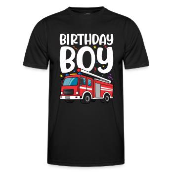 Birthday Boy Firefighter Birthday Boy - Men's Functional T-Shirt - black - Front - AI Model Male 178 dark (178cm)
