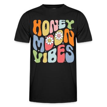 Honeymoon Husband Wife Couple Vacation - Men's Functional T-Shirt - black - Front - AI Model Male 178 dark (178cm)