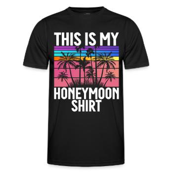Flitterwochen Ehemann Ehefrau Paare Urlaubs - Männer Funktions-T-Shirt - Schwarz - Vorne - AI Model Male 178 dark (178cm)