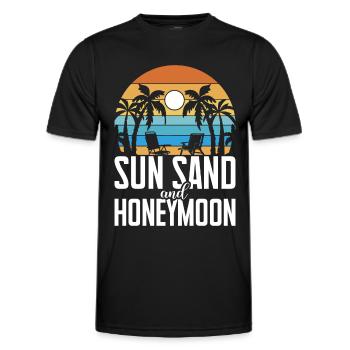 Honeymoon Husband Wife Couple Vacation - Men's Functional T-Shirt - black - Front - AI Model Male 178 dark (178cm)
