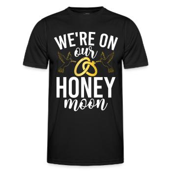 Honeymoon Husband Wife Couple Vacation - Men's Functional T-Shirt - black - Front - AI Model Male 178 dark (178cm)