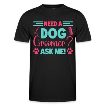 Hundegruamwelpen Haustier -Pflege -Job Salon - Männer Funktions-T-Shirt - Schwarz - Vorne - AI Model Male 178 dark (178cm)