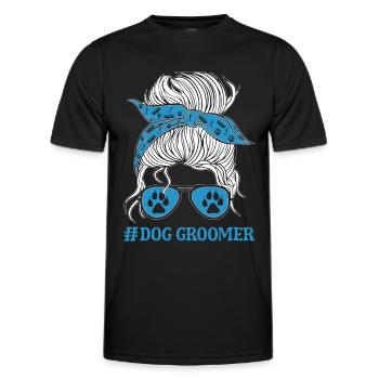 Hundegruamwelpen Haustier -Pflege -Job Salon - Männer Funktions-T-Shirt - Schwarz - Vorne - AI Model Male 178 dark (178cm)