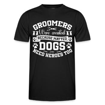 Hundegruamwelpen Haustier -Pflege -Job Salon - Männer Funktions-T-Shirt - Schwarz - Vorne - AI Model Male 178 dark (178cm)