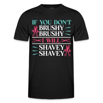 Hundegruamwelpen Haustier -Pflege -Job Salon - Männer Funktions-T-Shirt - Schwarz - Vorne - AI Model Male 178 dark (178cm)