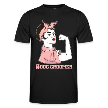 Hundegruamwelpen Haustier -Pflege -Job Salon - Männer Funktions-T-Shirt - Schwarz - Vorne - AI Model Male 178 dark (178cm)