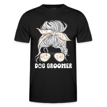 Hundegruamwelpen Haustier -Pflege -Job Salon - Männer Funktions-T-Shirt - Schwarz - Vorne - AI Model Male 178 dark (178cm)