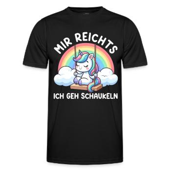 Mir Reichts Ich Geh Schaukeln Lustiges Einhorn - Männer Funktions-T-Shirt - Schwarz - Vorne - AI Model Male 178 dark (178cm)