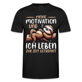 Ma motivation et moi vivons actuellement séparément - T-shirt sport Homme - noir - Devant - AI Model Male 178 dark (178cm)