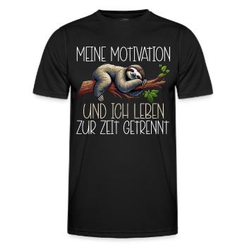Ma motivation et moi vivons actuellement séparément - T-shirt sport Homme - noir - Devant - AI Model Male 178 dark (178cm)