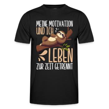 Ma motivation et moi vivons actuellement séparément - T-shirt sport Homme - noir - Devant - AI Model Male 178 dark (178cm)