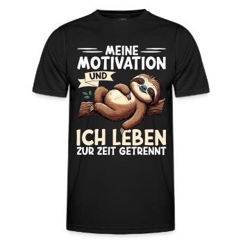 Ma motivation et moi vivons actuellement séparément - T-shirt sport Homme - noir - Devant - AI Model Male 178 dark (178cm)