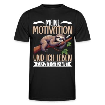 Ma motivation et moi vivons actuellement séparément - T-shirt sport Homme - noir - Devant - AI Model Male 178 dark (178cm)