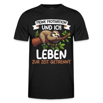 Ma motivation et moi vivons actuellement séparément - T-shirt sport Homme - noir - Devant - AI Model Male 178 dark (178cm)