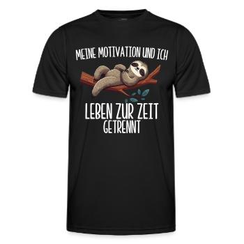 Ma motivation et moi vivons actuellement séparément - T-shirt sport Homme - noir - Devant - AI Model Male 178 dark (178cm)