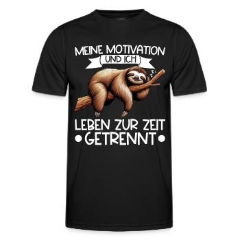 Ma motivation et moi vivons actuellement séparément - T-shirt sport Homme - noir - Devant - AI Model Male 178 dark (178cm)