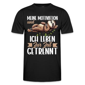 Ma motivation et moi vivons actuellement séparément - T-shirt sport Homme - noir - Devant - AI Model Male 178 dark (178cm)