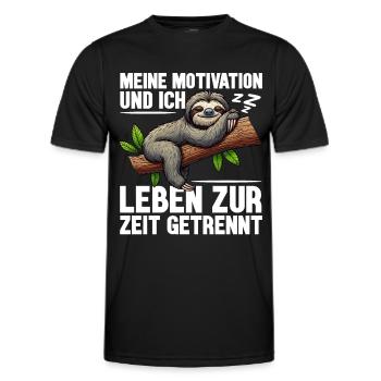 Ma motivation et moi vivons actuellement séparément - T-shirt sport Homme - noir - Devant - AI Model Male 178 dark (178cm)
