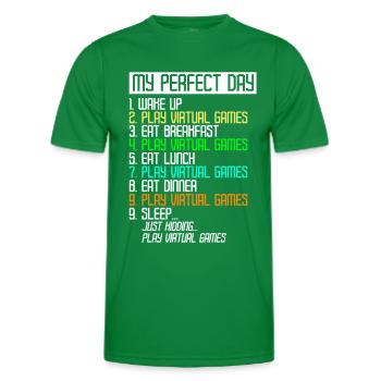 Réalité virtuelle athlète Witzer VR Gamer Casque - T-shirt sport Homme - vert - Devant - AI Model Male 178 dark (178cm)