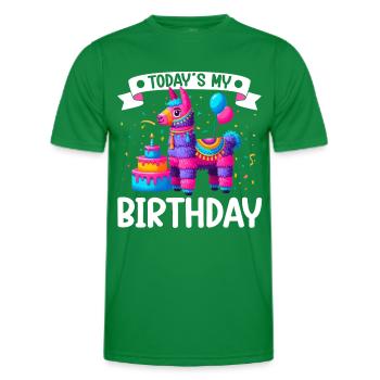 Lama Pinata Süße Alpaka -Tiergeburtstagsfiesta - Männer Funktions-T-Shirt - Kelly Green - Vorne - AI Model Male 178 dark (178cm)
