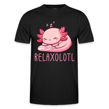 Relaxolotl Axolotl Lève-tard Dormir Se détendre - T-shirt sport Homme - noir - Devant - AI Model Male 178 dark (178cm)