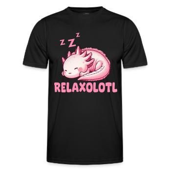 Relaxolotl Axolotl Lève-tard Dormir Se détendre - T-shirt sport Homme - noir - Devant - AI Model Male 178 dark (178cm)