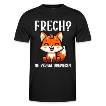 Vilain Ne Renard Sarcasme Drôle Verbal Supérieur - T-shirt sport Homme - noir - Devant - AI Model Male 178 dark (178cm)