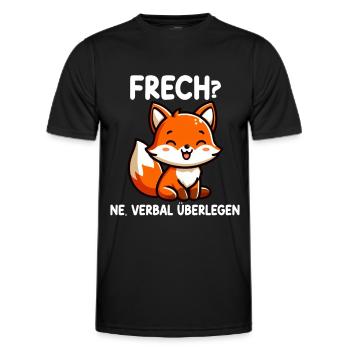 Vilain Ne Renard Sarcasme Drôle Verbal Supérieur - T-shirt sport Homme - noir - Devant - AI Model Male 178 dark (178cm)
