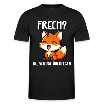 Vilain Ne Renard Sarcasme Drôle Verbal Supérieur - T-shirt sport Homme - noir - Devant - AI Model Male 178 dark (178cm)