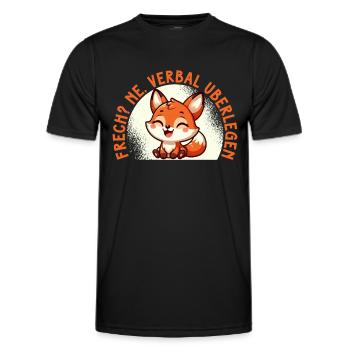 Vilain Ne Renard Sarcasme Drôle Verbal Supérieur - T-shirt sport Homme - noir - Devant - AI Model Male 178 dark (178cm)