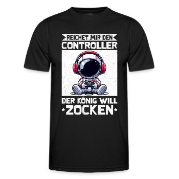 Il me tend la manette que le roi veut jouer - T-shirt sport Homme - noir - Devant - AI Model Male 178 dark (178cm)