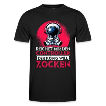 Il me tend la manette que le roi veut jouer - T-shirt sport Homme - noir - Devant - AI Model Male 178 dark (178cm)
