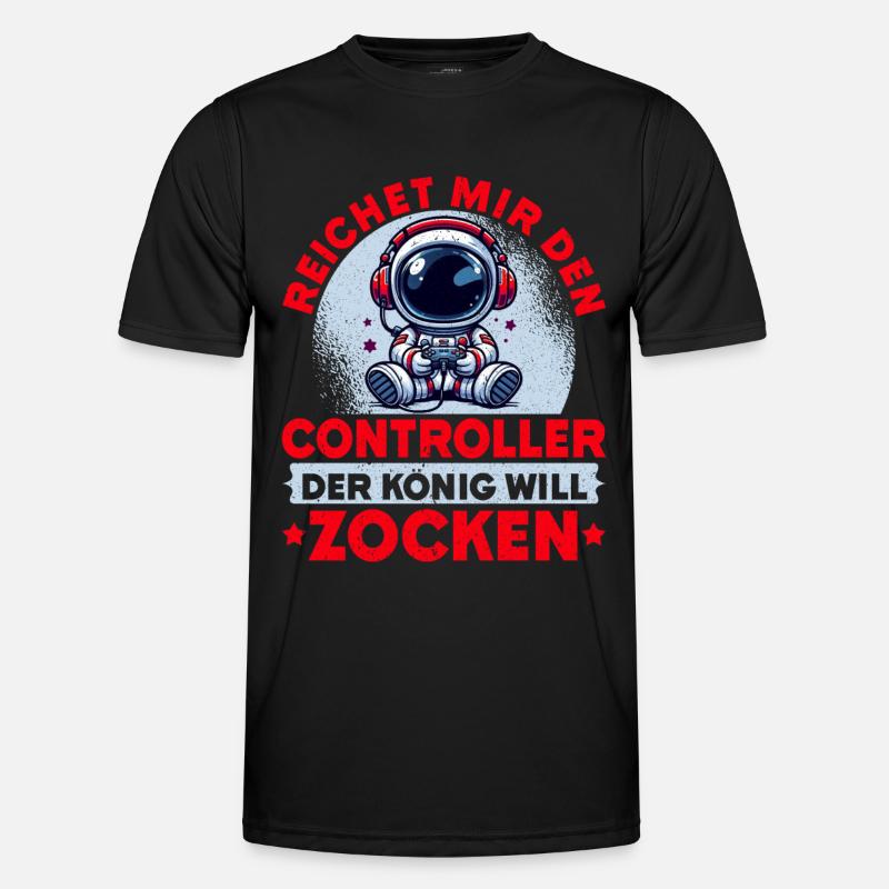 Reichet Mir Den Controller Der König Will Zocken Männer Funktions-T-Shirt