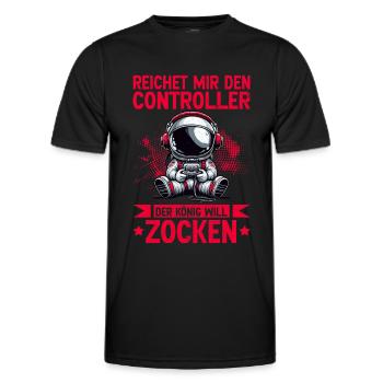 Il me tend la manette que le roi veut jouer - T-shirt sport Homme - noir - Devant - AI Model Male 178 dark (178cm)