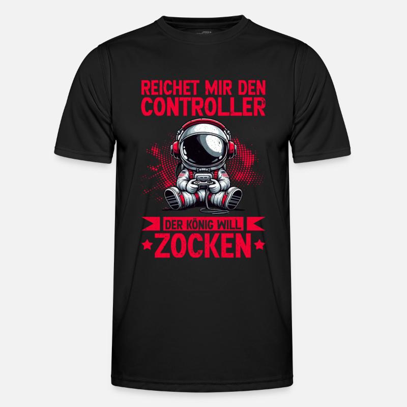 Reichet Mir Den Controller Der König Will Zocken Männer Funktions-T-Shirt