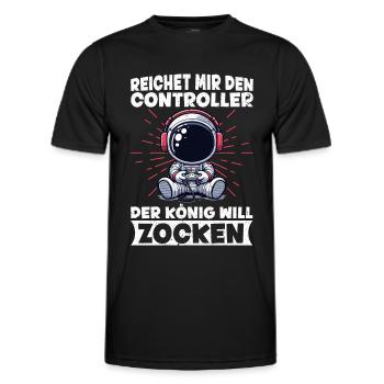 Il me tend la manette que le roi veut jouer - T-shirt sport Homme - noir - Devant - AI Model Male 178 dark (178cm)
