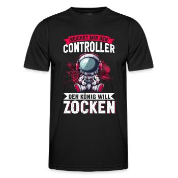 Il me tend la manette que le roi veut jouer - T-shirt sport Homme - noir - Devant - AI Model Male 178 dark (178cm)
