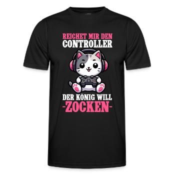 Il me tend la manette que le roi veut jouer - T-shirt sport Homme - noir - Devant - AI Model Male 178 dark (178cm)
