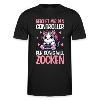 Il me tend la manette que le roi veut jouer - T-shirt sport Homme - noir - Devant - AI Model Male 178 dark (178cm)
